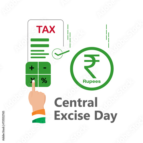 Central Excise Day India Vector, illustration. Excise tax and duty concept design.