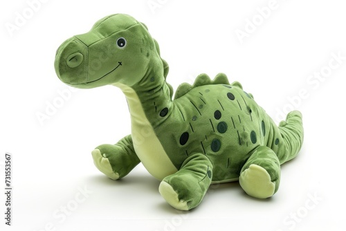 Brontosaurus plush toy on white background photo