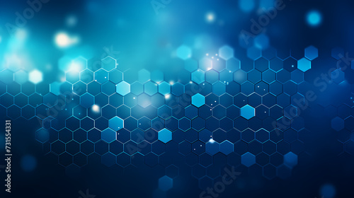 Blue technology background, blue hexagon background