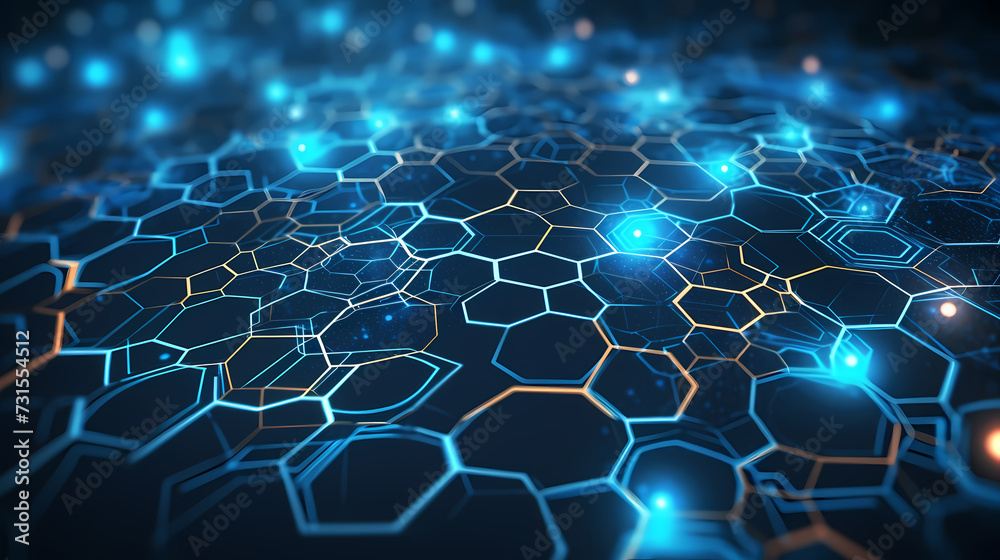 Modern science background hexagon lines and points wave flow abstract background Modern science background hexagon lines and points wave flow abstract background