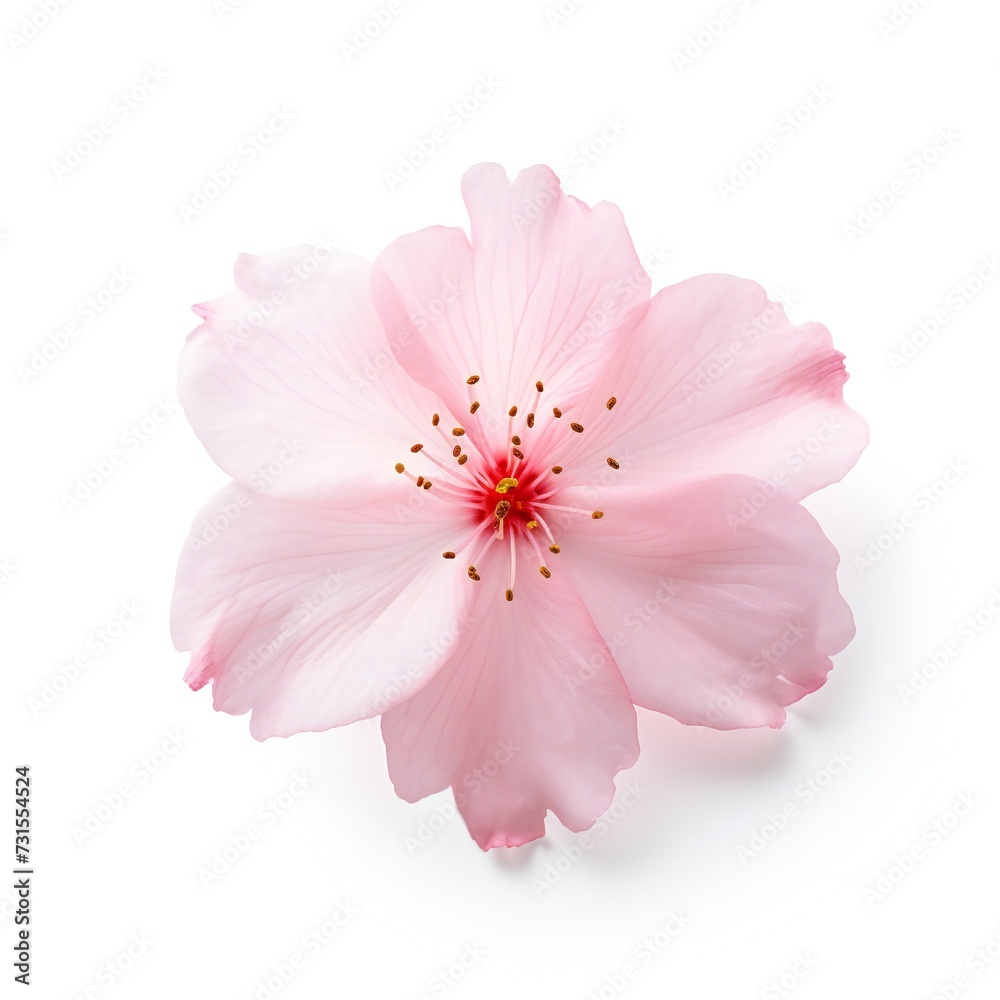 Fototapeta premium Sakura petal isolated on white background Generative Ai