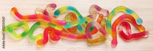 Gummy jelly worm candies