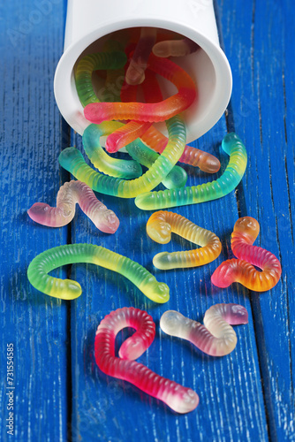 Gummy worm candies