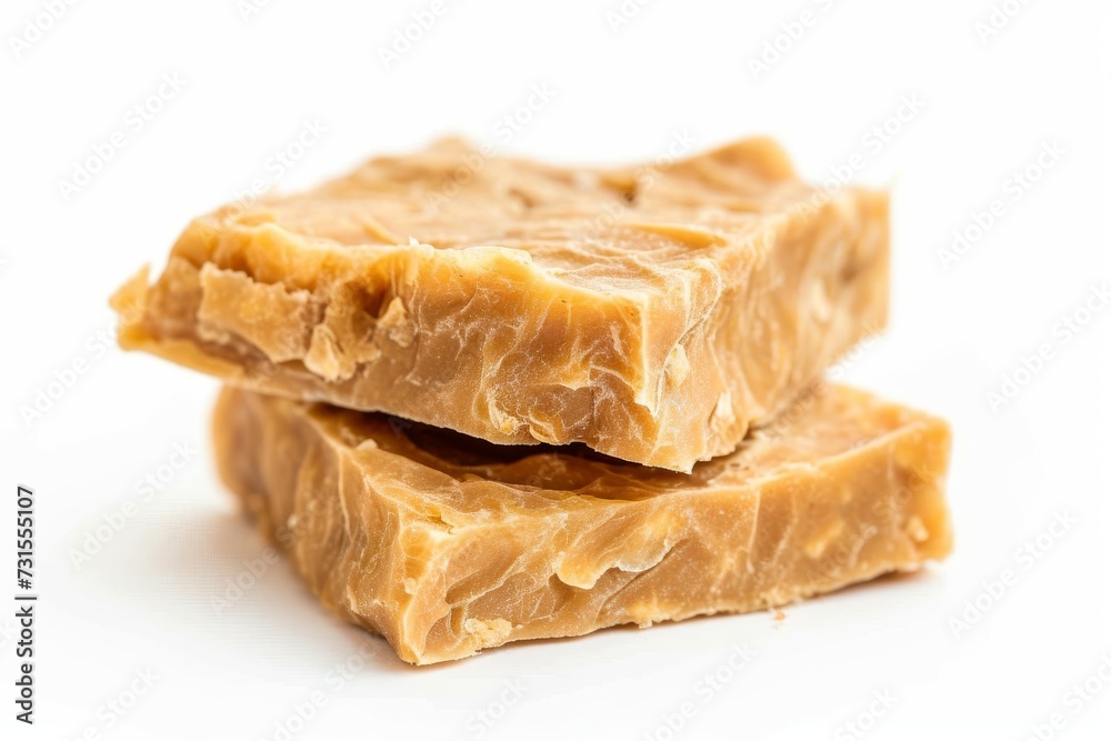 White background with dried tofu White background with dried tofu