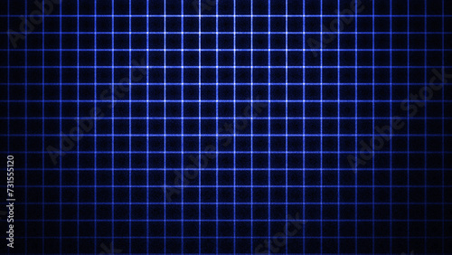 Abstract Soft Glow Grid Pattern with Grain Texture Dark Blue Background.