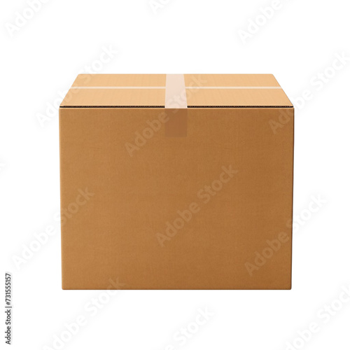 Brown cardboard box isolated on a transparent background. © shabbir