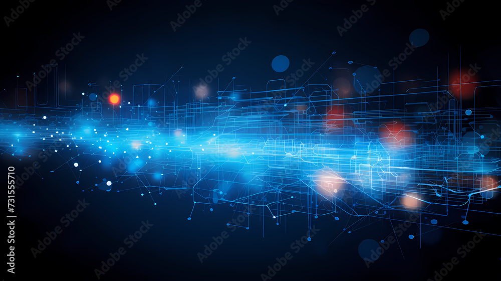 Blue technology background, blue hexagon background Blue technology background, blue hexagon background