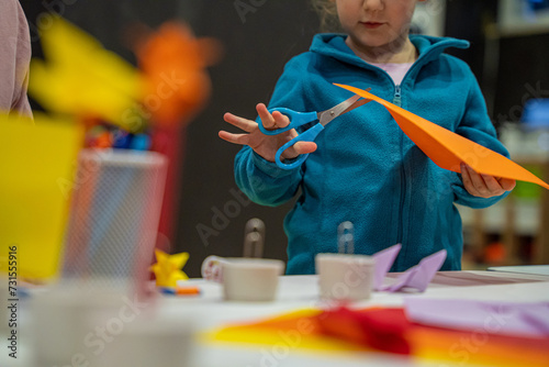 children play with scissors, playtime kids