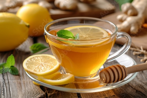 Ginger lemon and honey infused tea