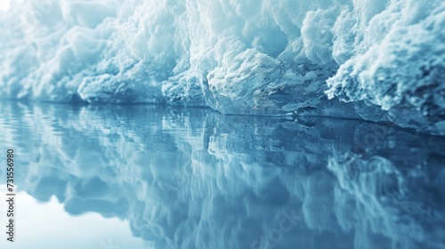 Subtle icy textures and shades of blue evoke the serene beauty of the Arctic landscape