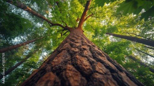 Amidst a forest of towering trees, it stands tall, a silent observer of natur...