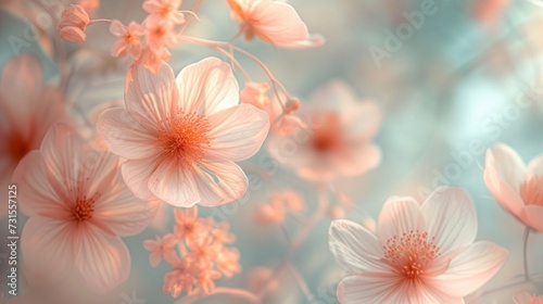 Delicate floral patterns and petals in soft pastel hues evoke the beauty of b...