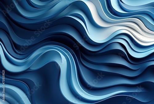 Abstract wavy blue background. Created with AI