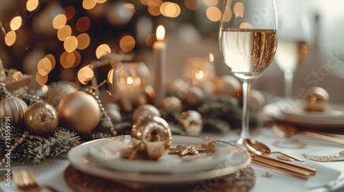 Minimalist setting with understated decorations, exuding modern elegance and ...