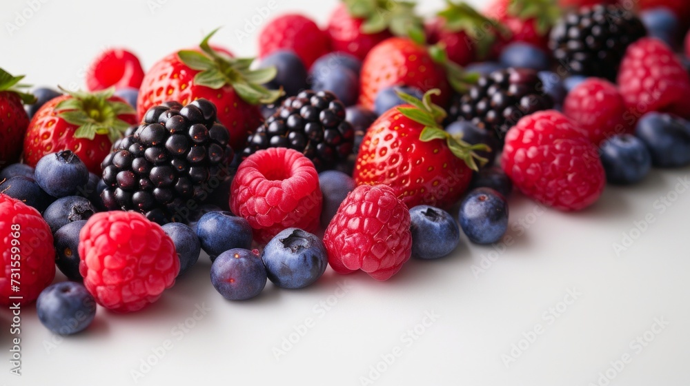 Uncluttered backgrounds featuring ripe berries, creating a serene and refreshing ambiance Uncluttered backgrounds featuring ripe berries, creating a serene and refreshing ambiance