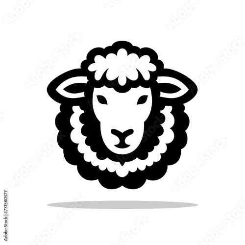 silhouette style logo with sheep character