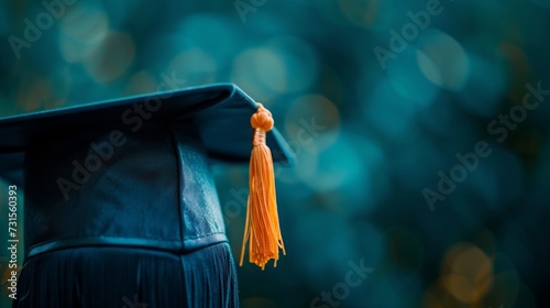 A simple backdrop accentuating a graduation cap