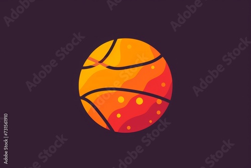 Basketball Ball on a Dark Background