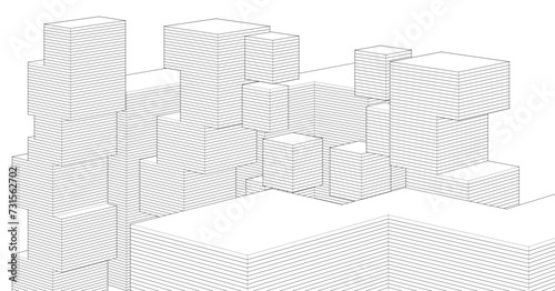 abstract architecture concept 3d rendering