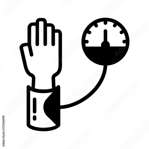 Vector solid black icon for Pressure