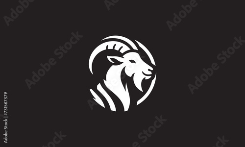 illustration and vectorize image of goat and black and white logo of goat