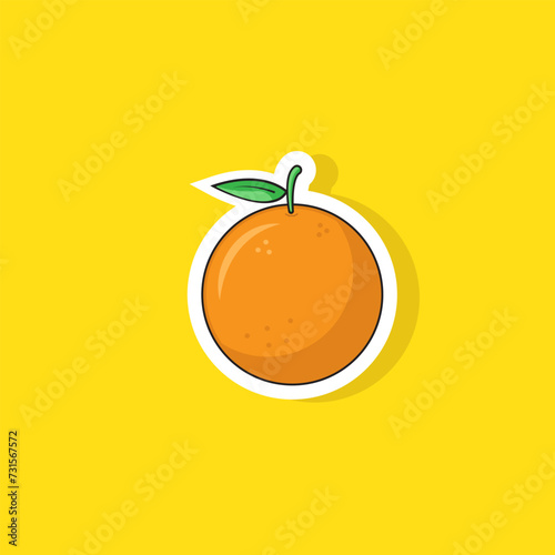 Vector illustration of orange sticker 