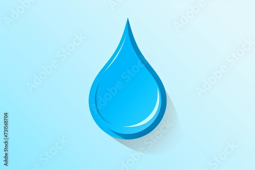 A Blue Drop of Water on a Light Blue Background