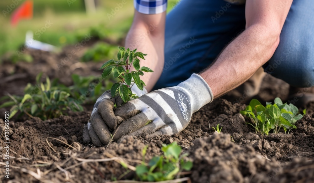 Volunteers plant trees together in a nature campaign for President Day environment day