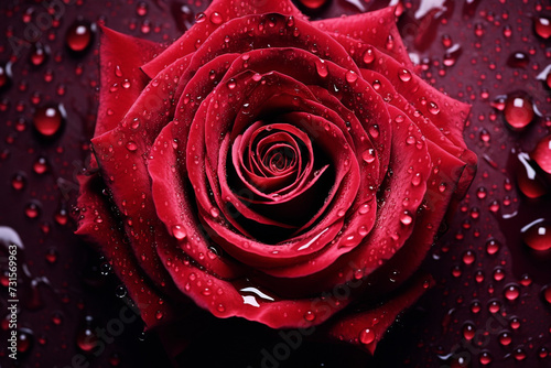   lose up of red rose flower with water drops Generation AI 