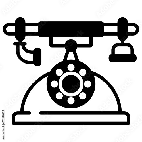 Phone glyph and line vector illustration