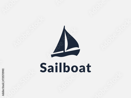 sailboat logo vector illustration. sailing boat ship logo template