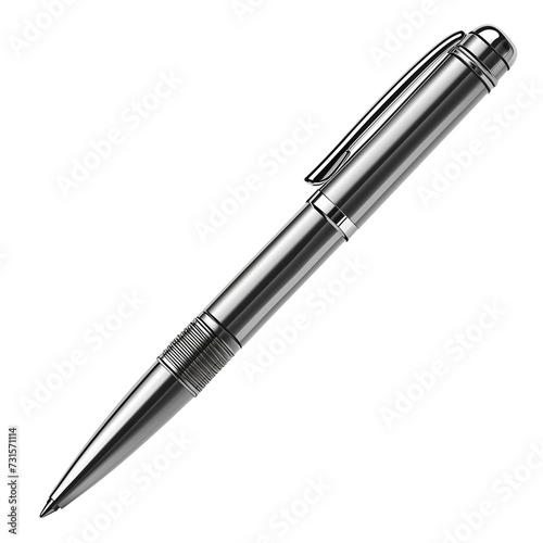 silver, pen,shiny,ball pen isolated on transparent background
