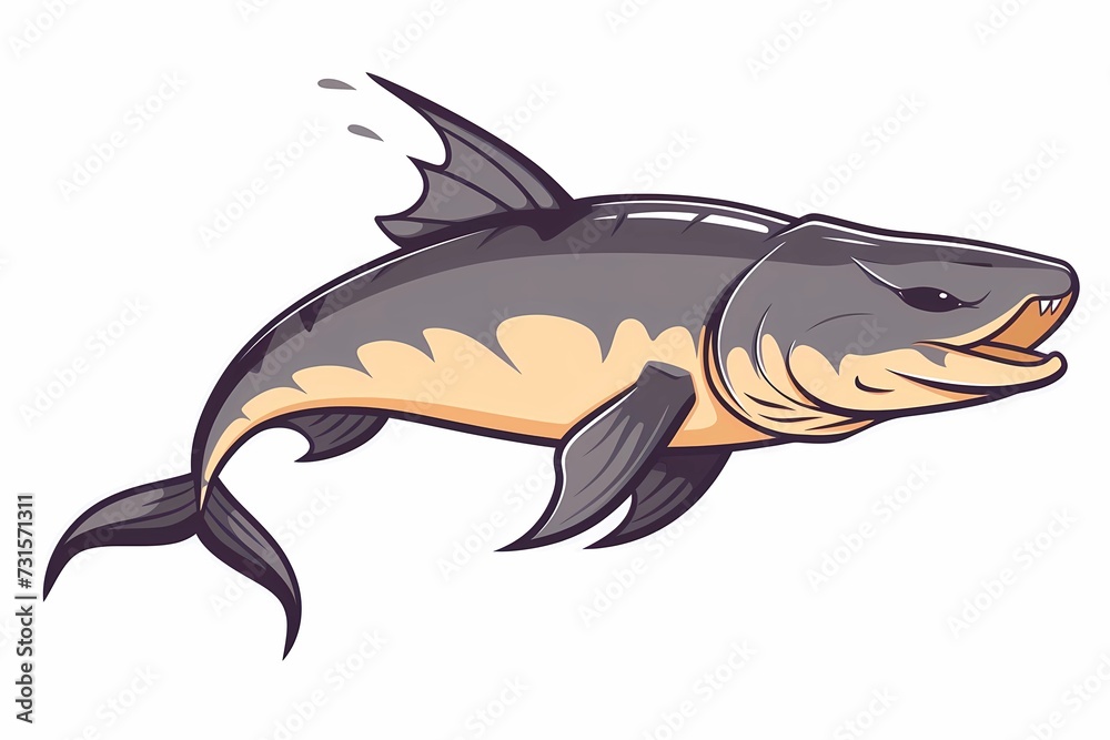 AI generated illustration of a large barracuda fish isolated on a white background AI generated illustration of a large barracuda fish isolated on a white background