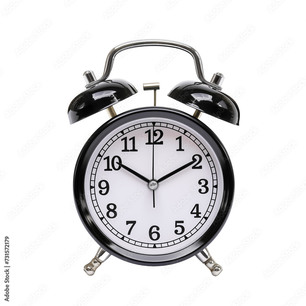 simple desk alarm clock, isolated on transparent background simple desk alarm clock, isolated on transparent background