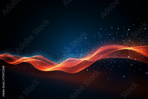 The abstract digital wave depicts a formation of particles, creating a futuristic point wave in a technological-themed vector background --ar 3:2 Job ID: a40d8a9c-5030-46b0-afe9-867fb0125ca4