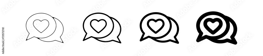 Icones symbole amour message saint valentin - obrazy, fototapety, plakaty 