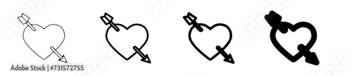 Icones symbole amour message saint valentin coeur fleche