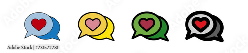 Icones symbole amour message saint valentin couleur