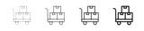 Icones symbole logo colis livraison logistique chariot a roulette colis