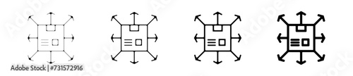 Icones symbole logo colis carton livrer direction