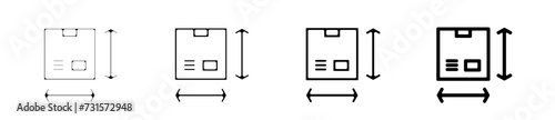 Icones symbole logo colis livraison logistiquecarton taille dimension