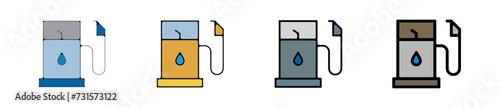 Icones symbole logo pompe carburant essence gaz couleur