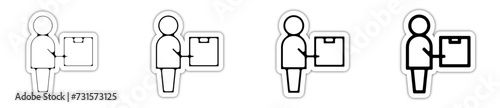 Icones symbole logo livreur colis domicile relief photo