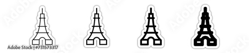 Icones symbole picto tour eiffel paris france relief