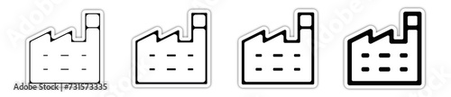 Icones symbole usine industrielle relief