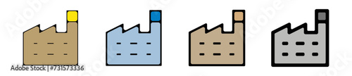 Icones symbole usine industrielle couleur