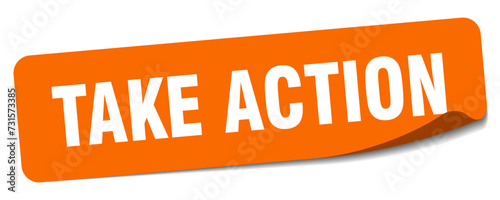take action sticker. take action label