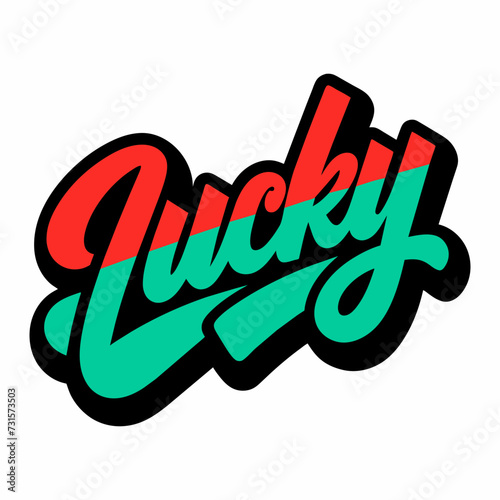 The word LUCKY in street art graffiti lettering vector image style on a white background.