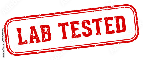 lab tested stamp. lab tested rectangular stamp on white background