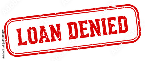 loan denied stamp. loan denied rectangular stamp on white background